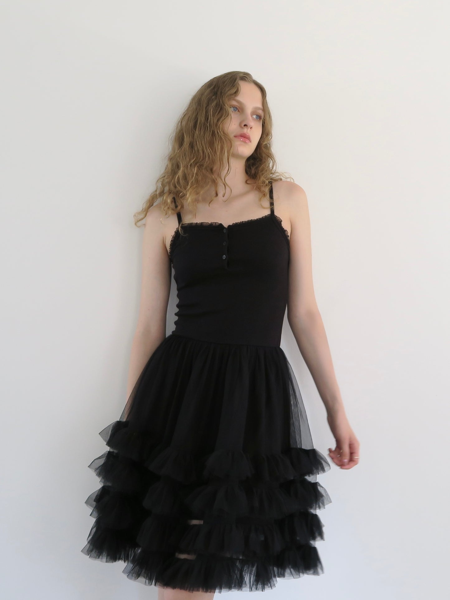 tulle mini cami dress