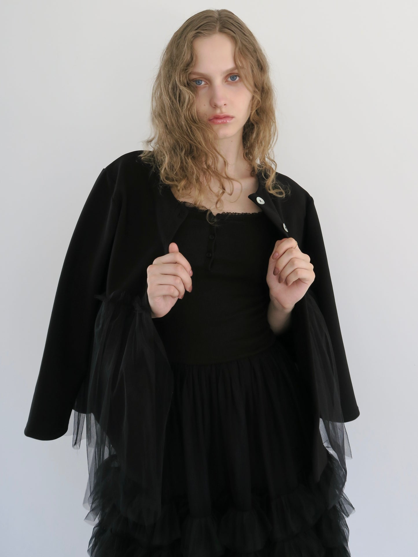 tulle docking cardigan