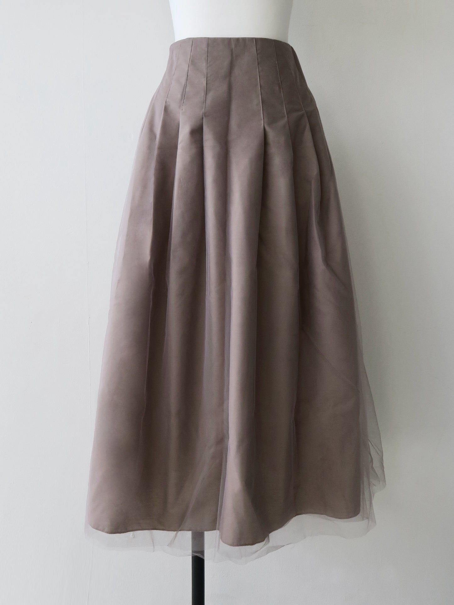 tulle tuck long skirt