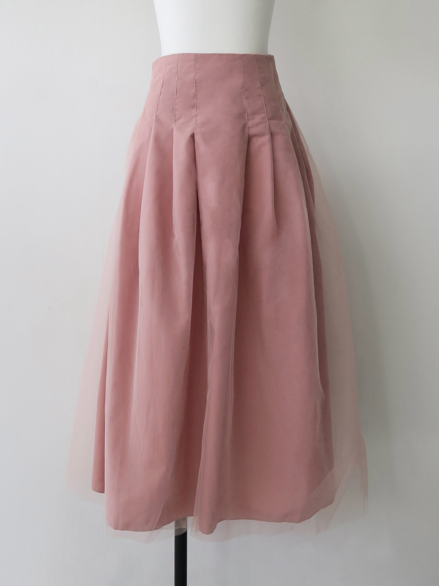 tulle tuck long skirt