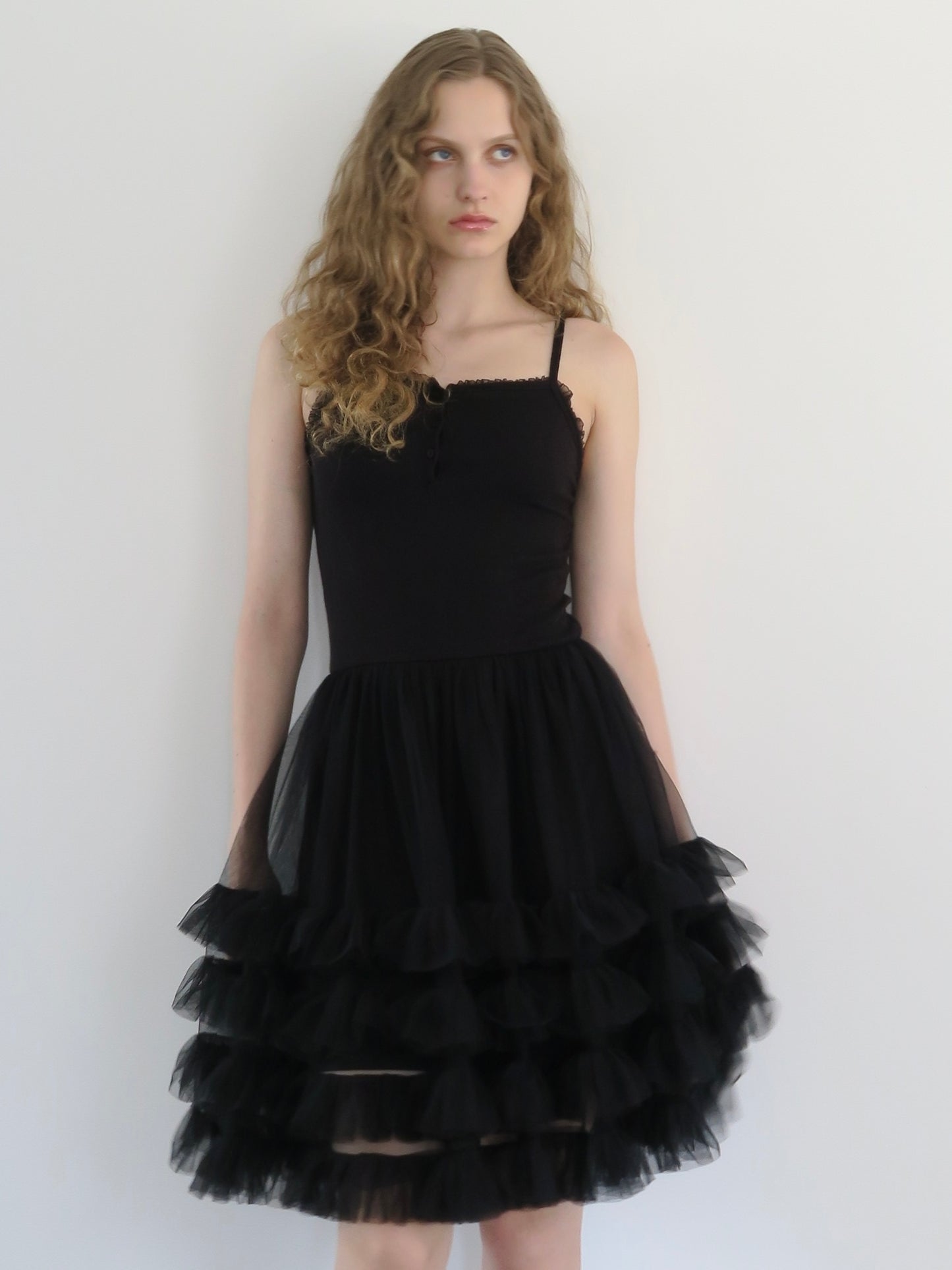 tulle mini cami dress