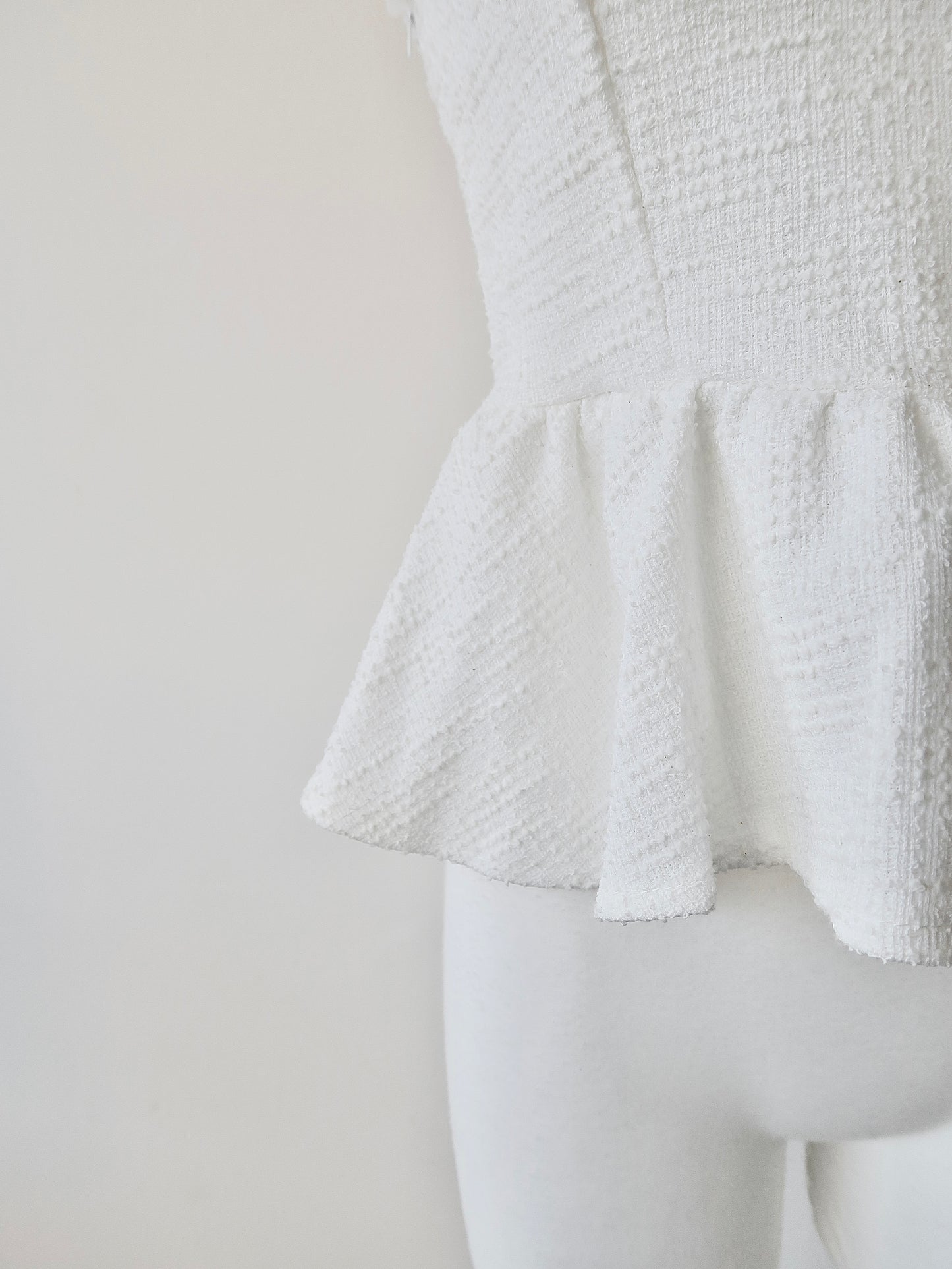 frill peplum bare top