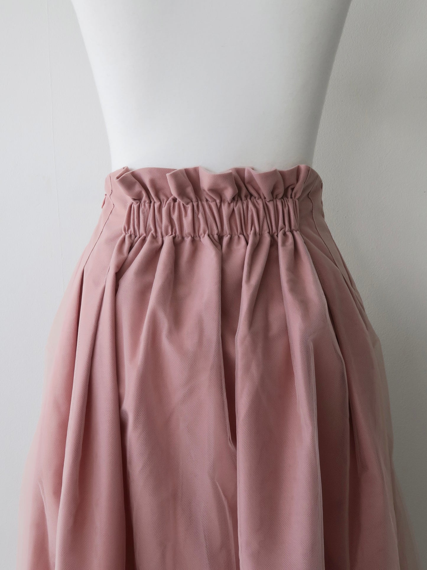 tulle tuck long skirt