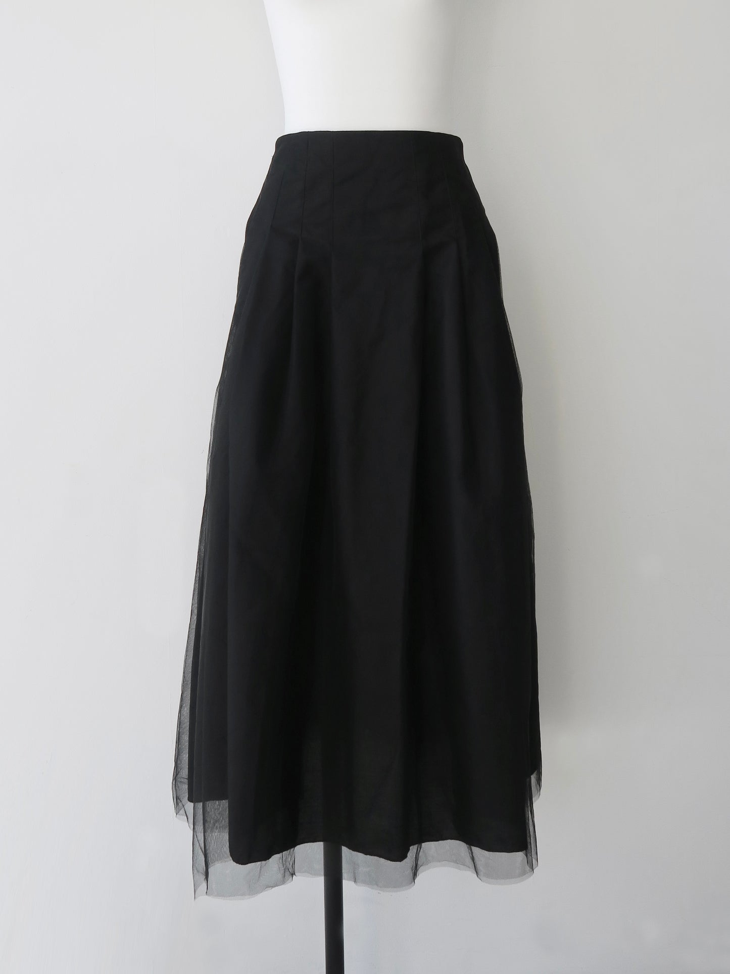 tulle tuck long skirt