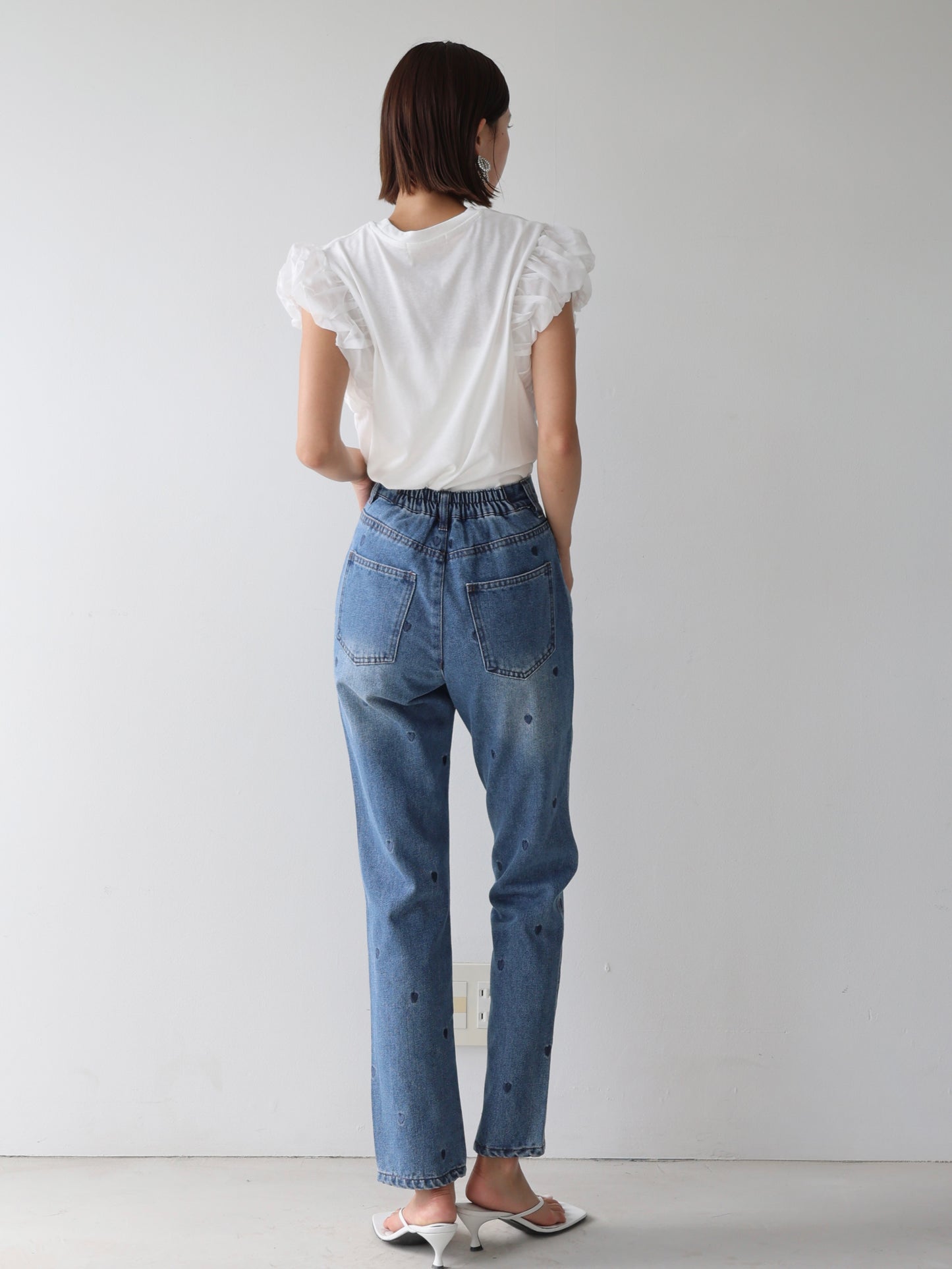 heart tapered denim