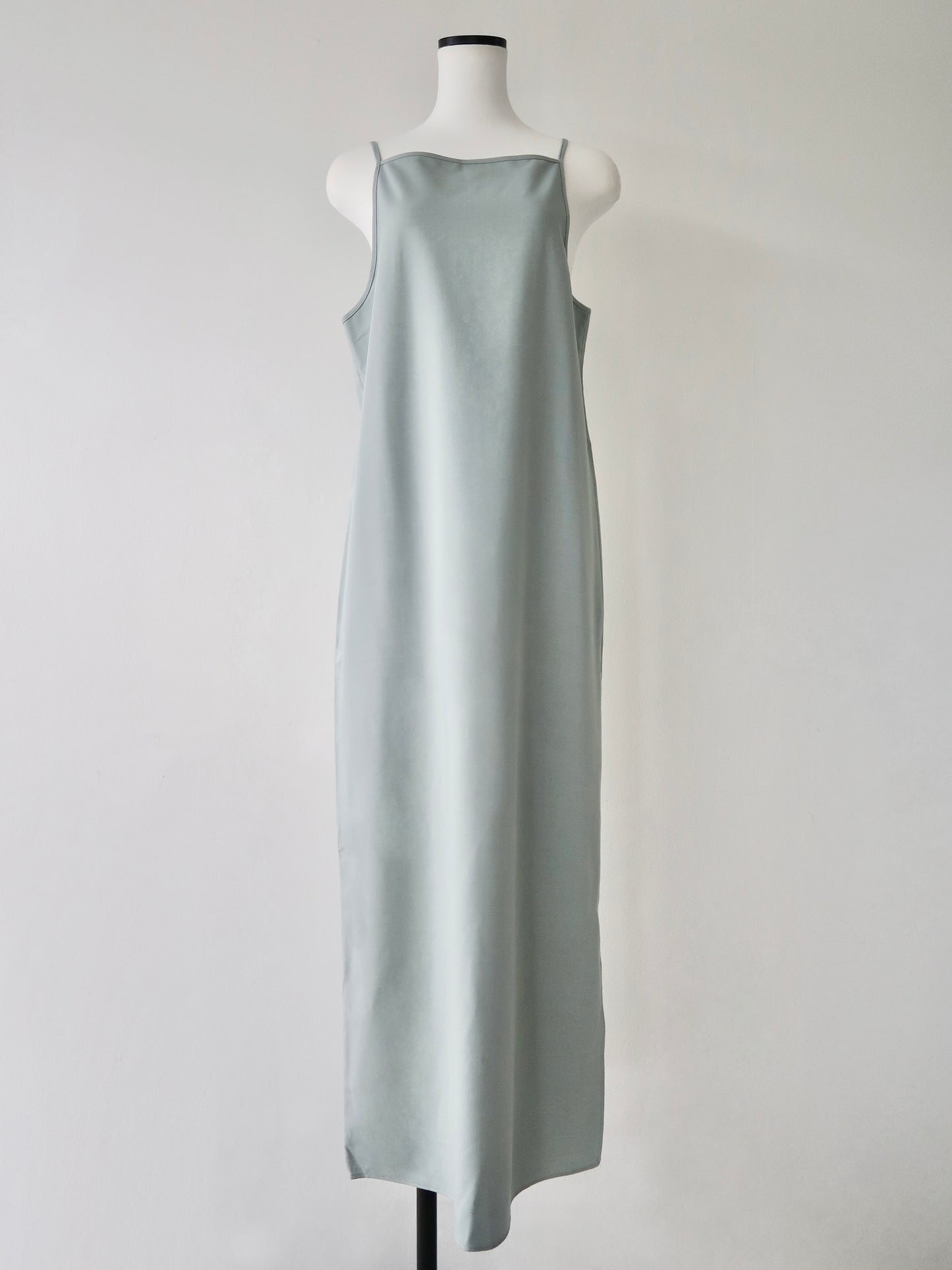 long straight slit cami dress
