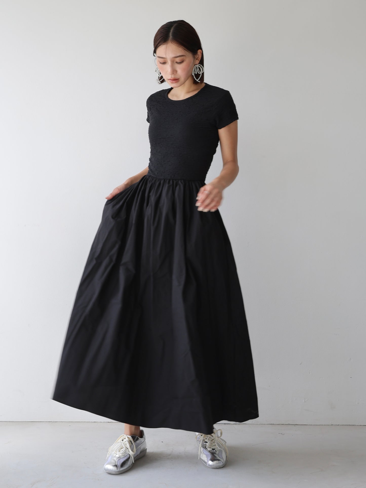 back open shirring dress