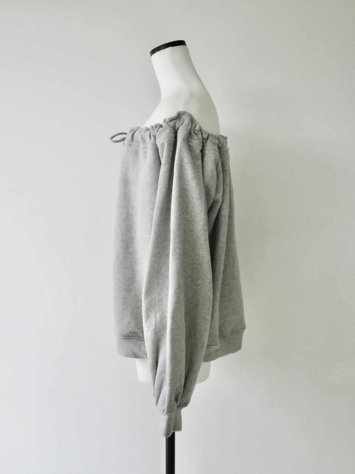 drawstring off shoulder pullover