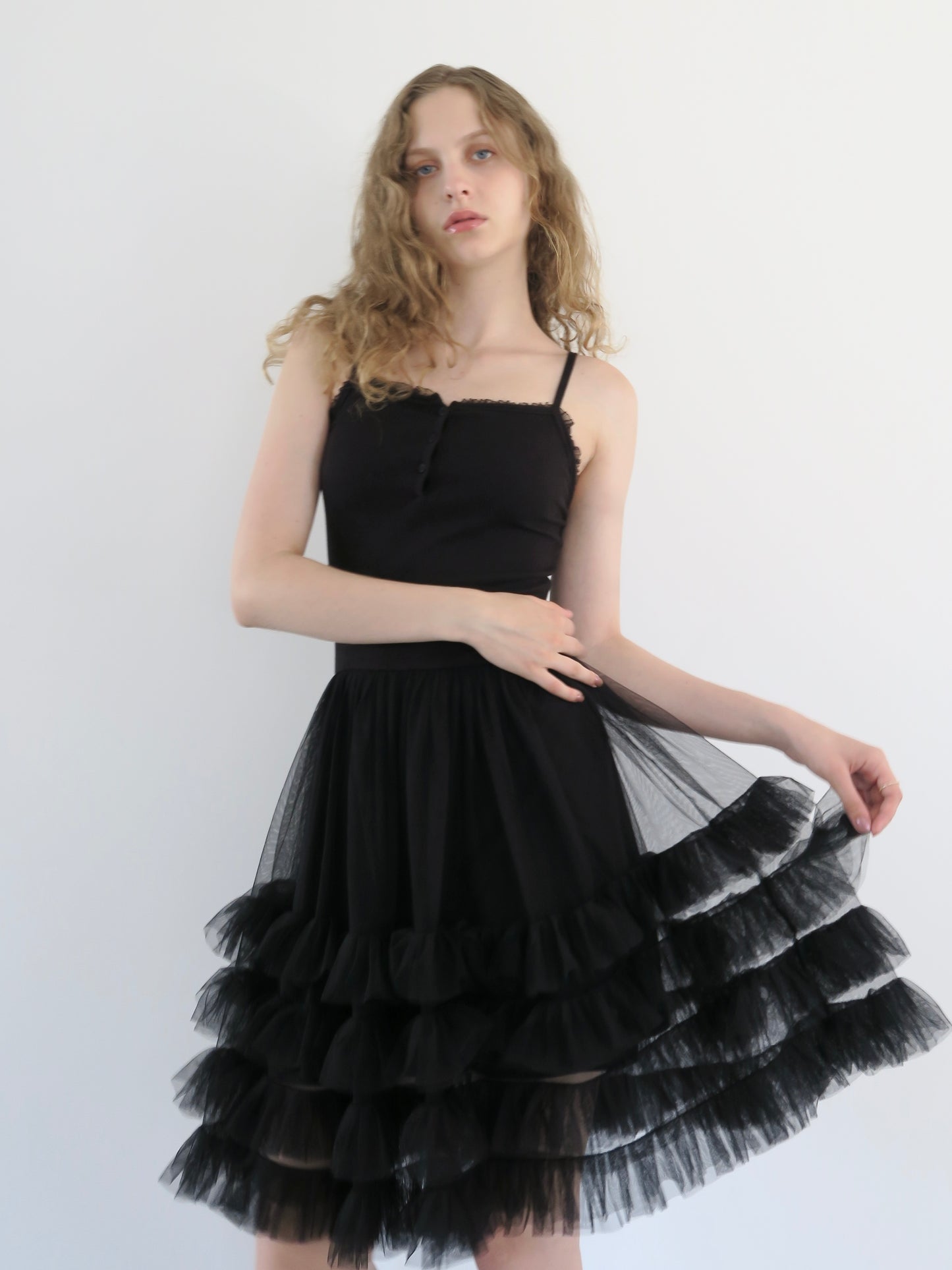 tulle mini cami dress