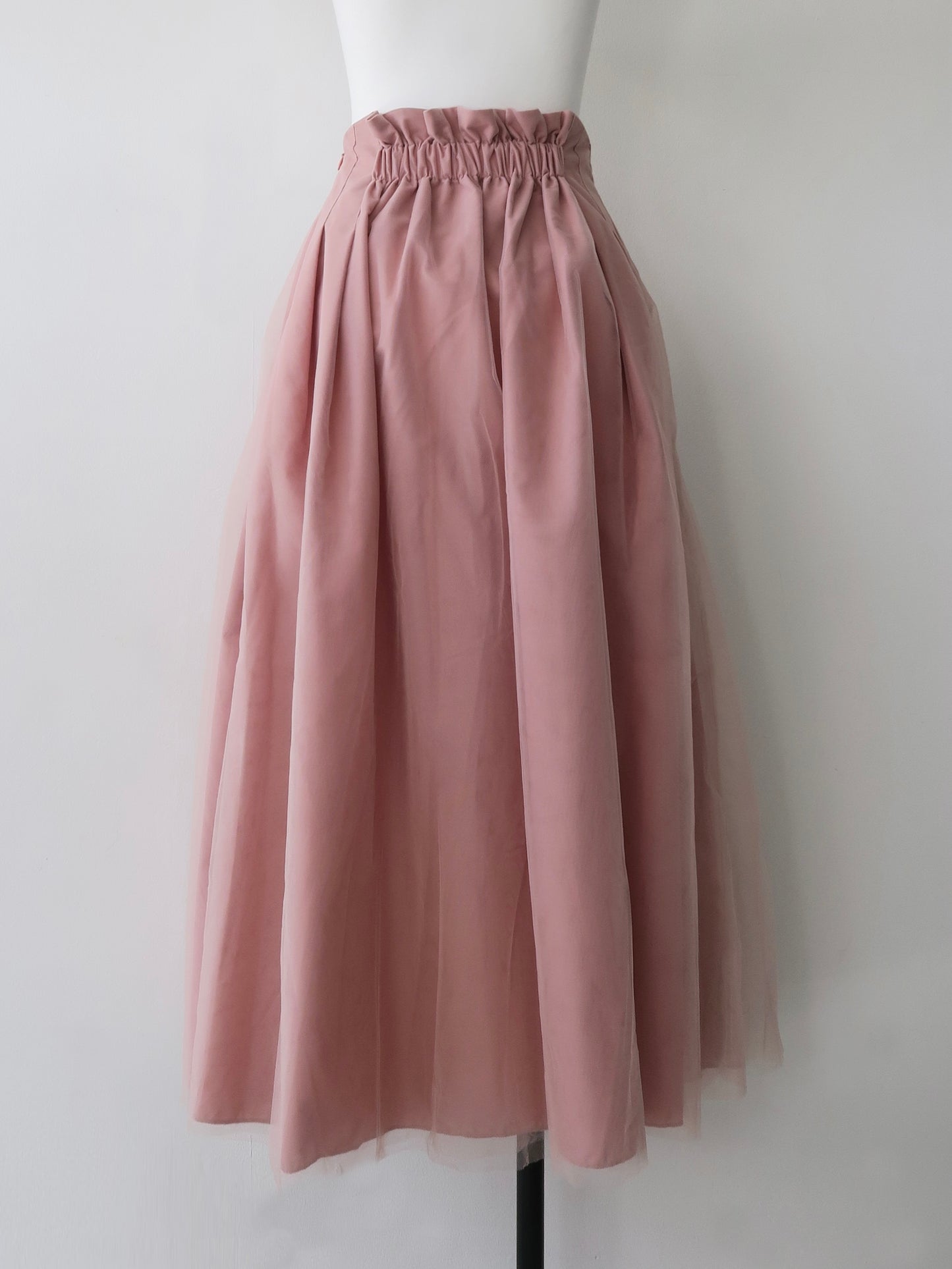 tulle tuck long skirt