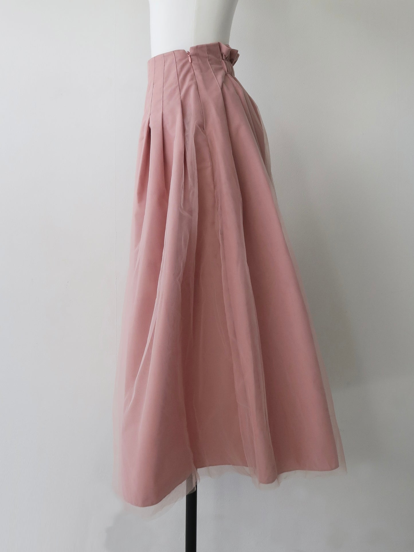 tulle tuck long skirt