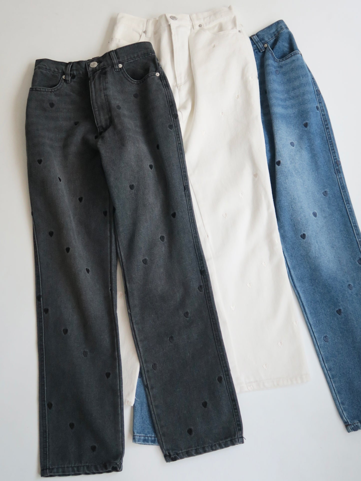 heart tapered denim