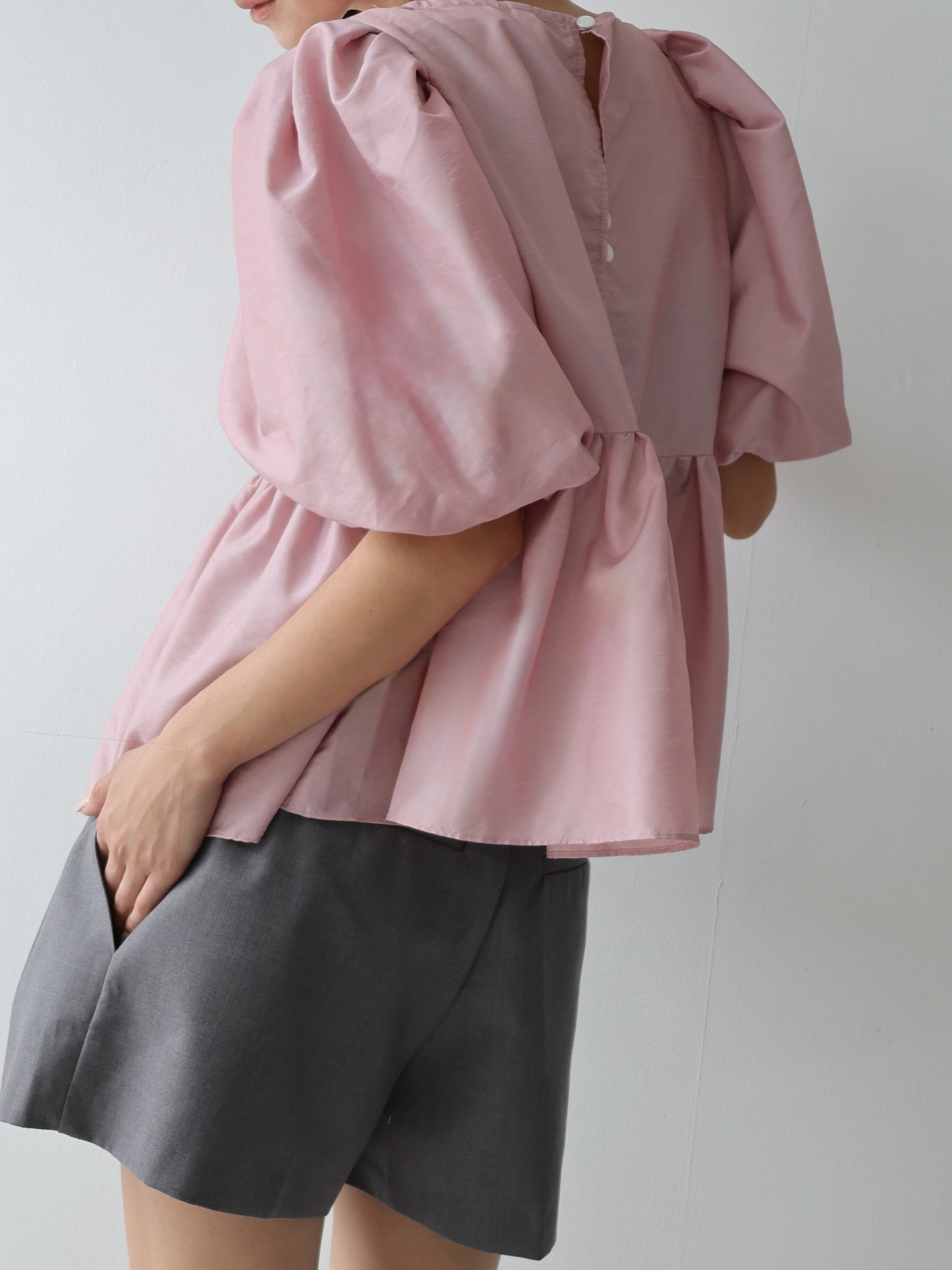 peplum puff sleeve tops