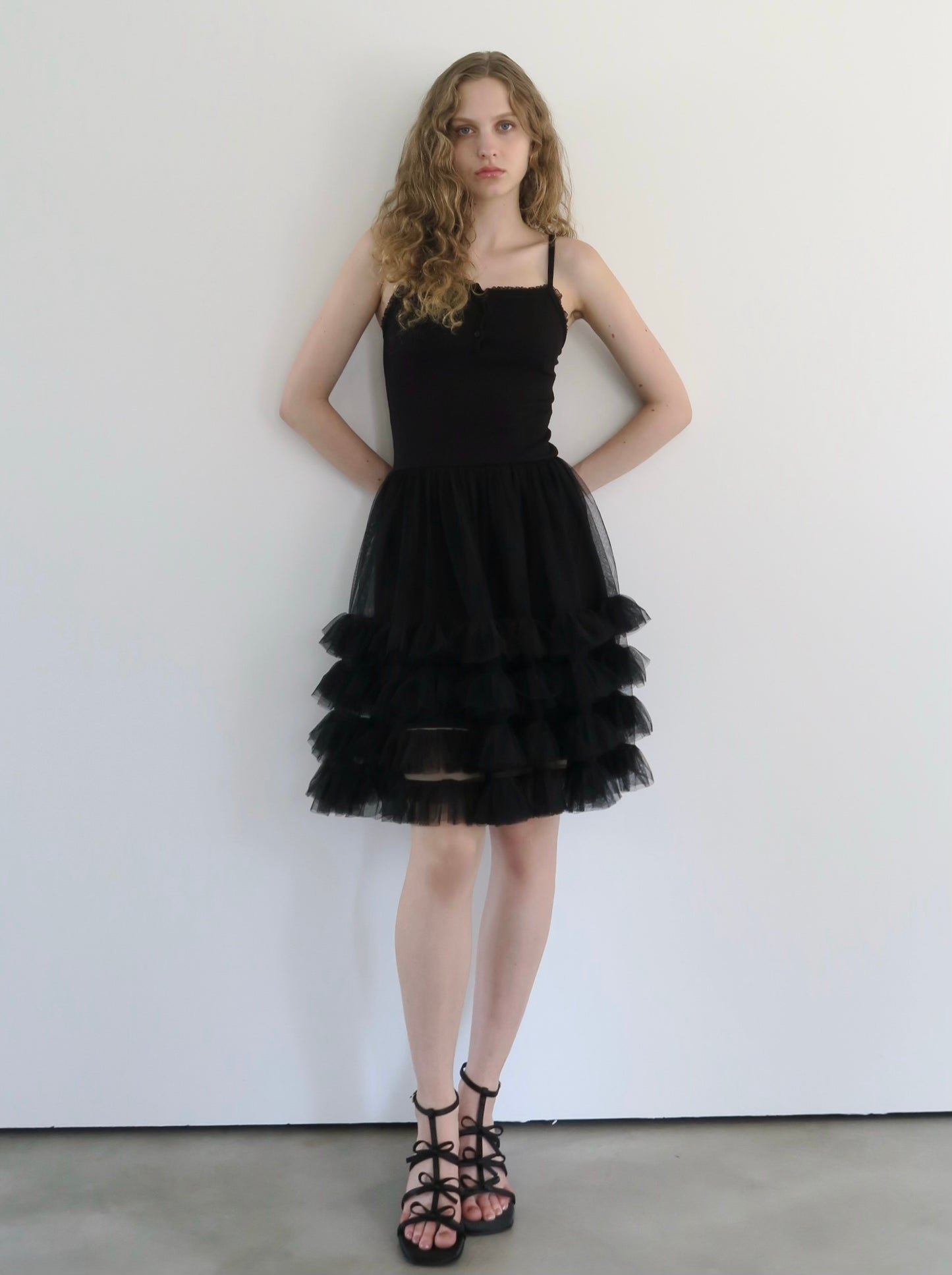 tulle mini cami dress