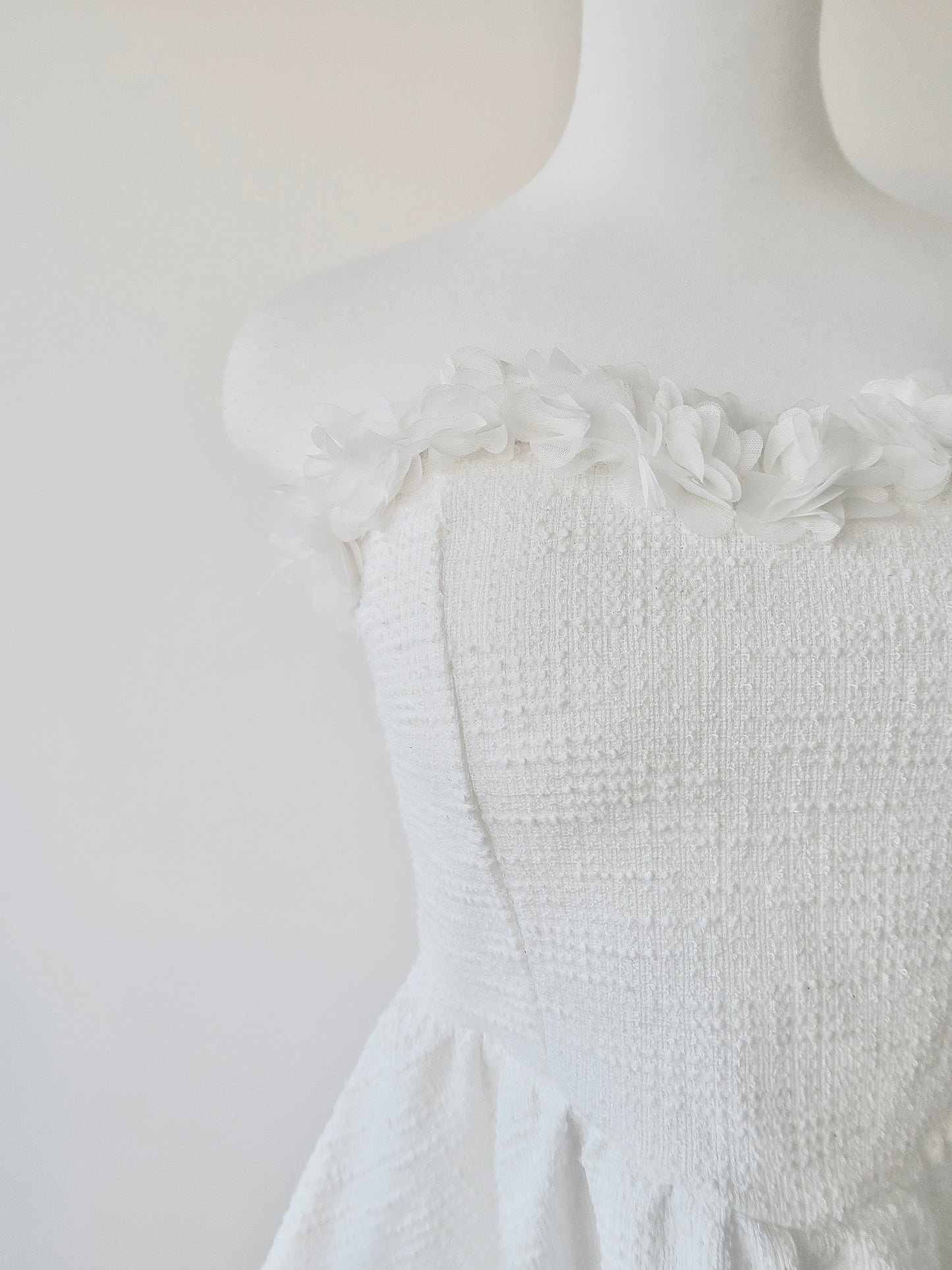 frill peplum bare top