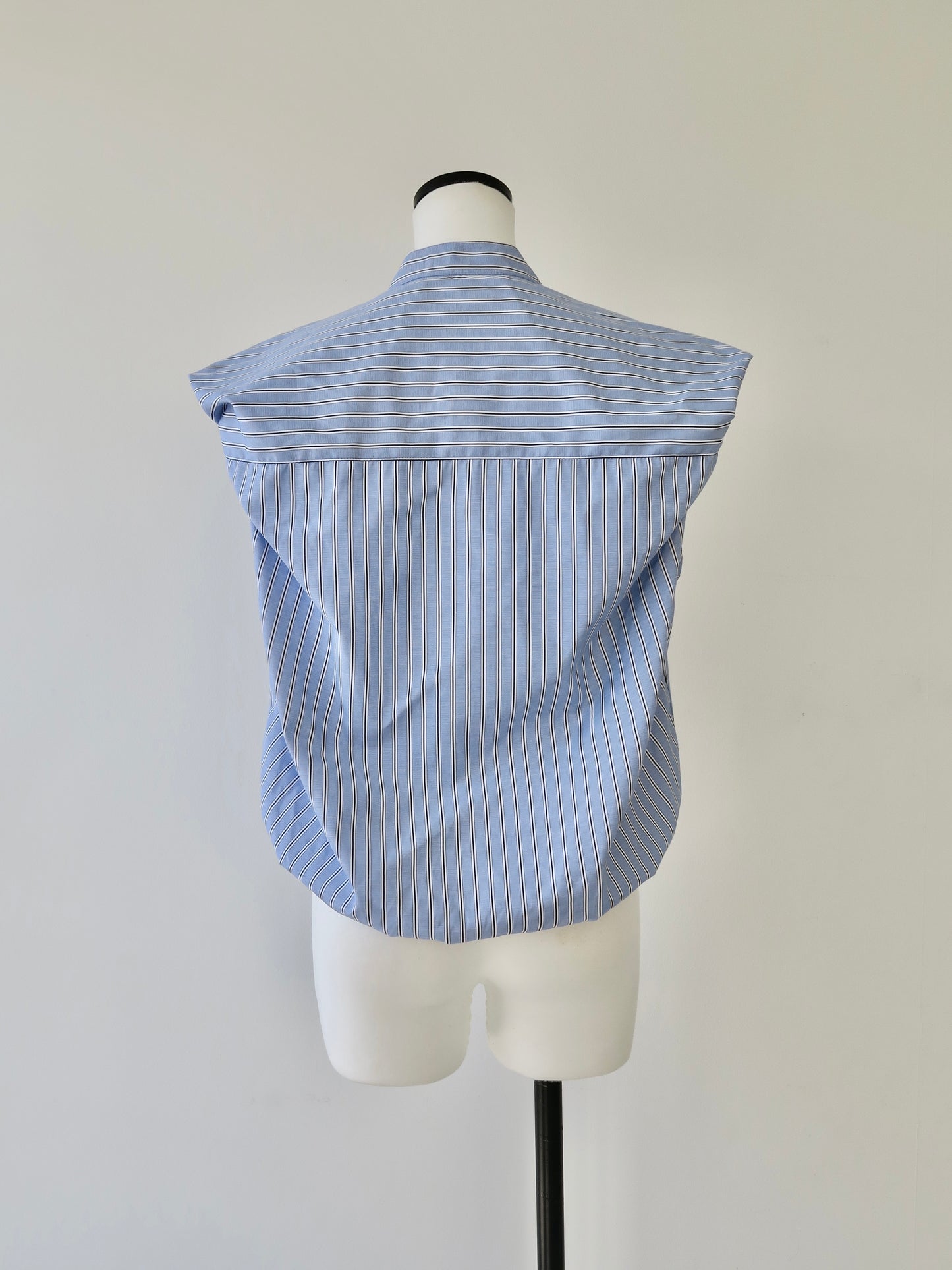 stand collar puff blouse