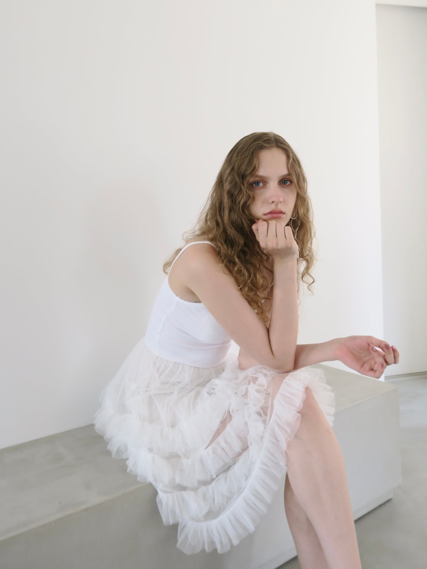 tulle mini cami dress