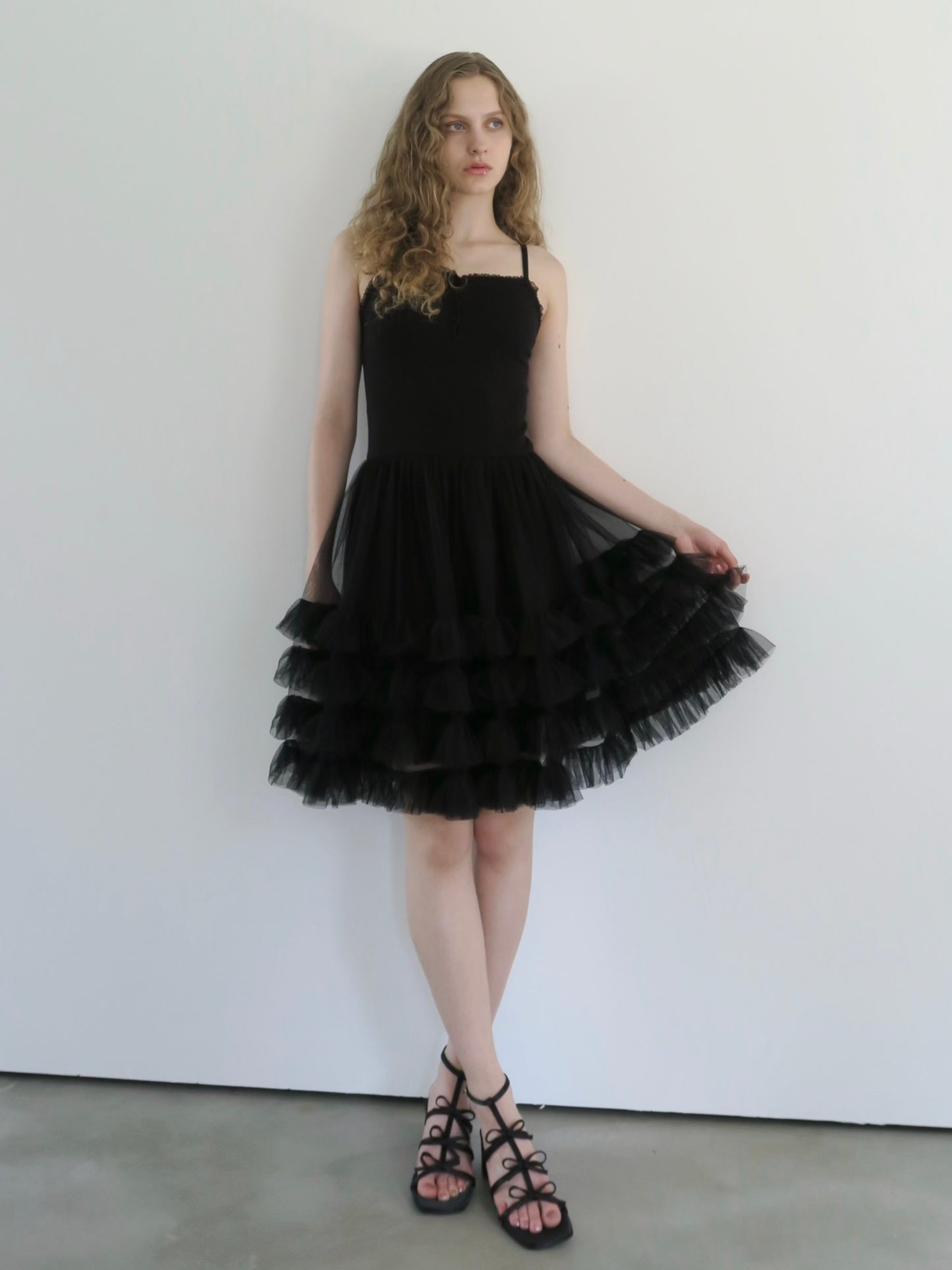 tulle mini cami dress