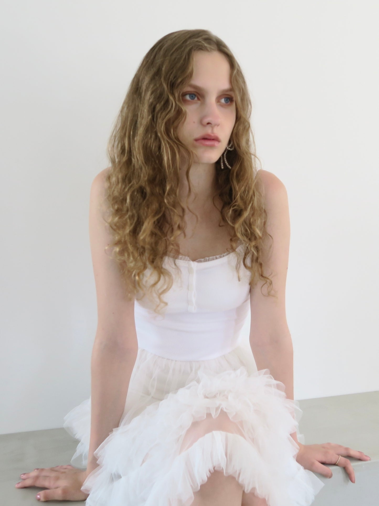 tulle mini cami dress