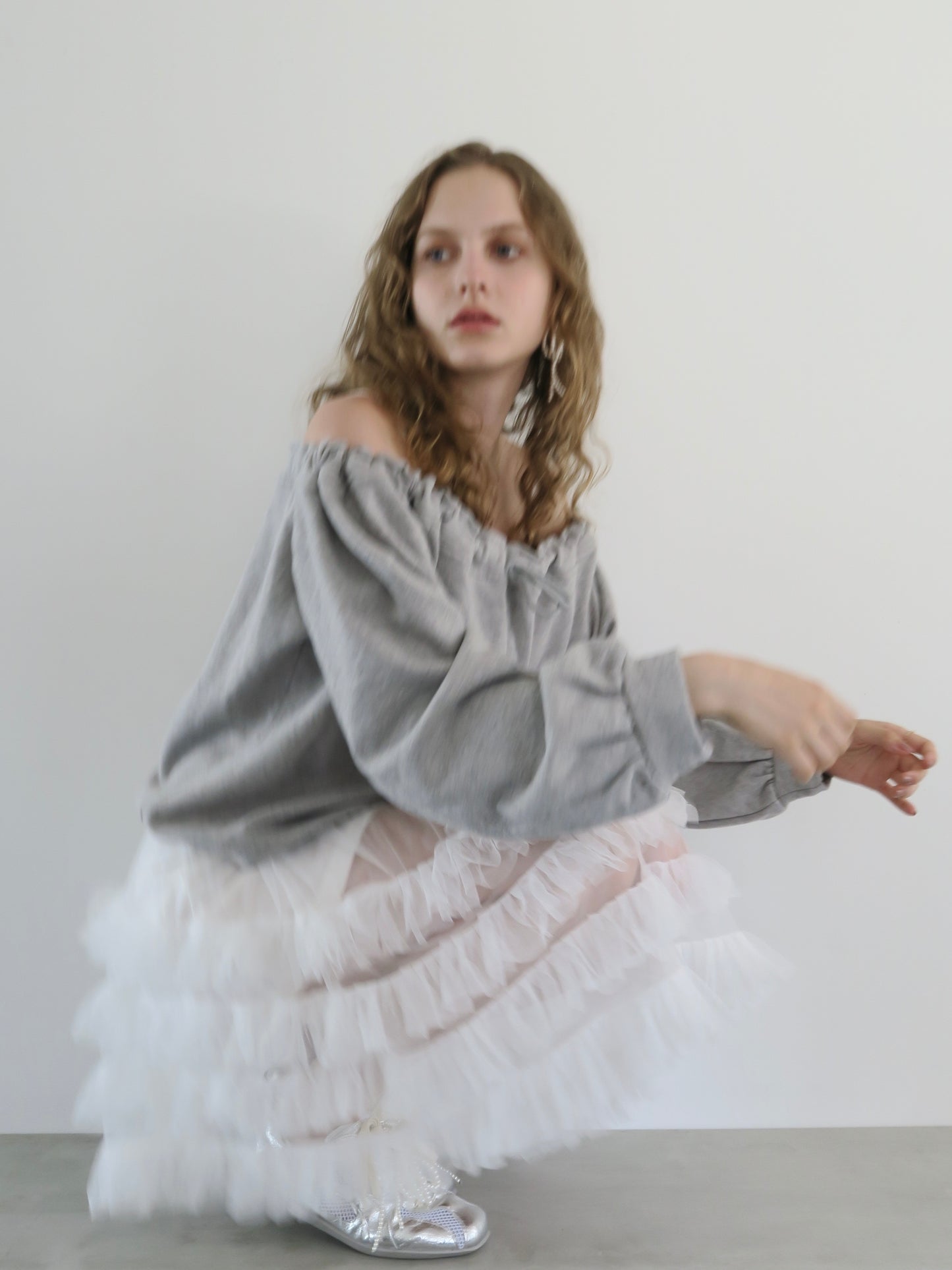 drawstring off shoulder pullover