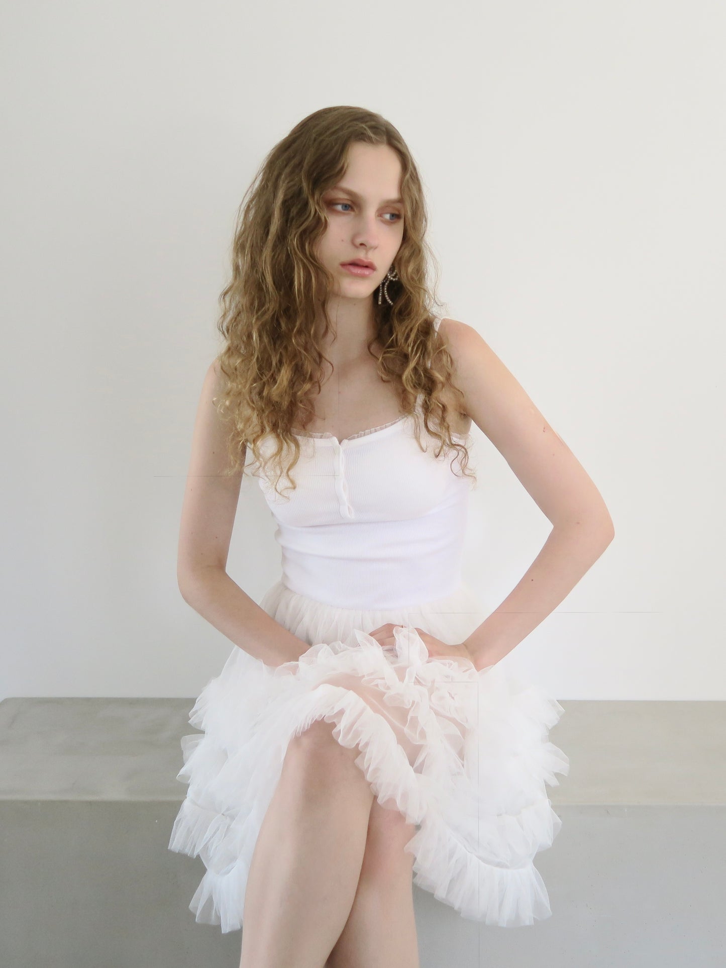 tulle mini cami dress