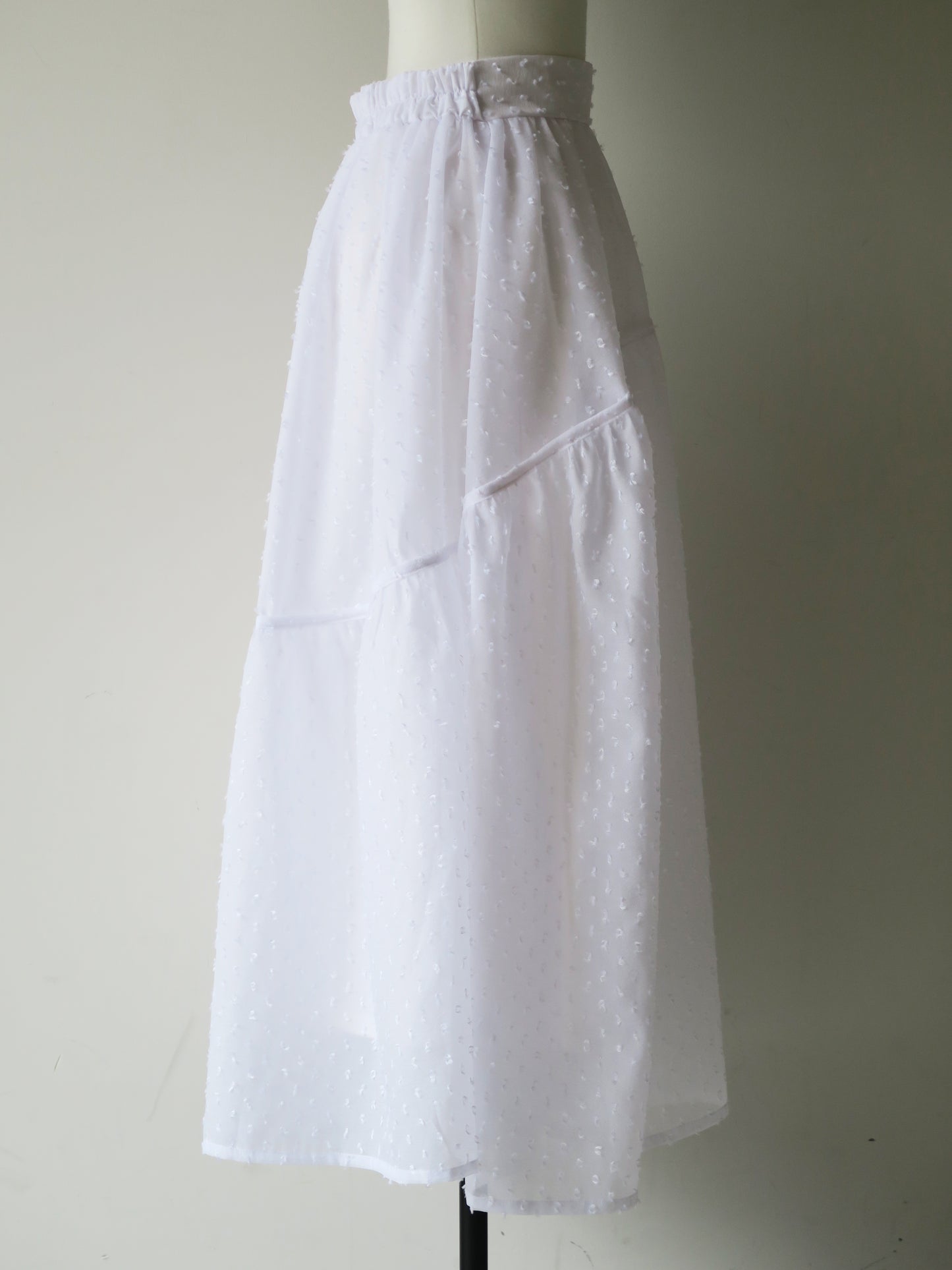 dot long flare skirt