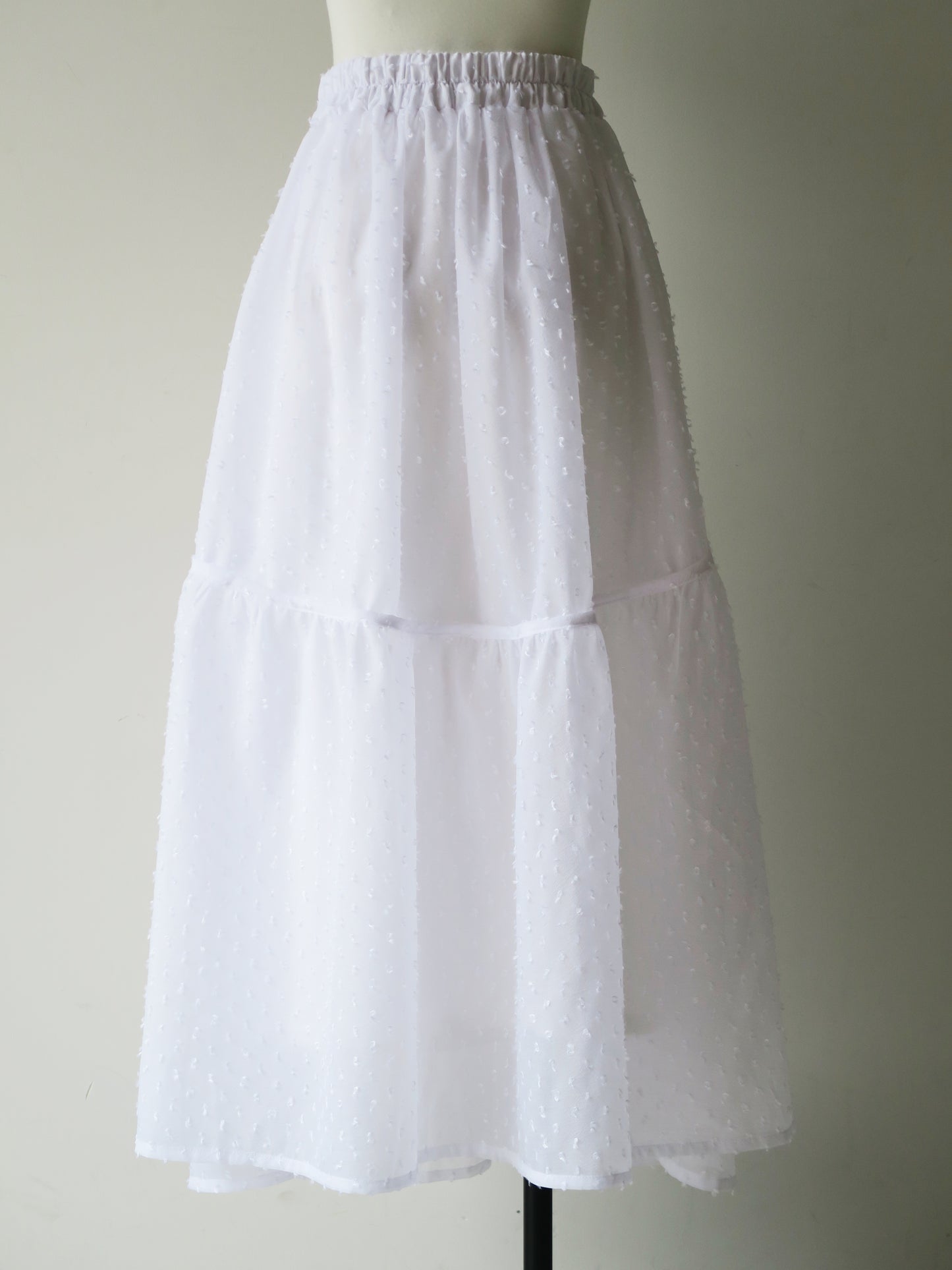 dot long flare skirt