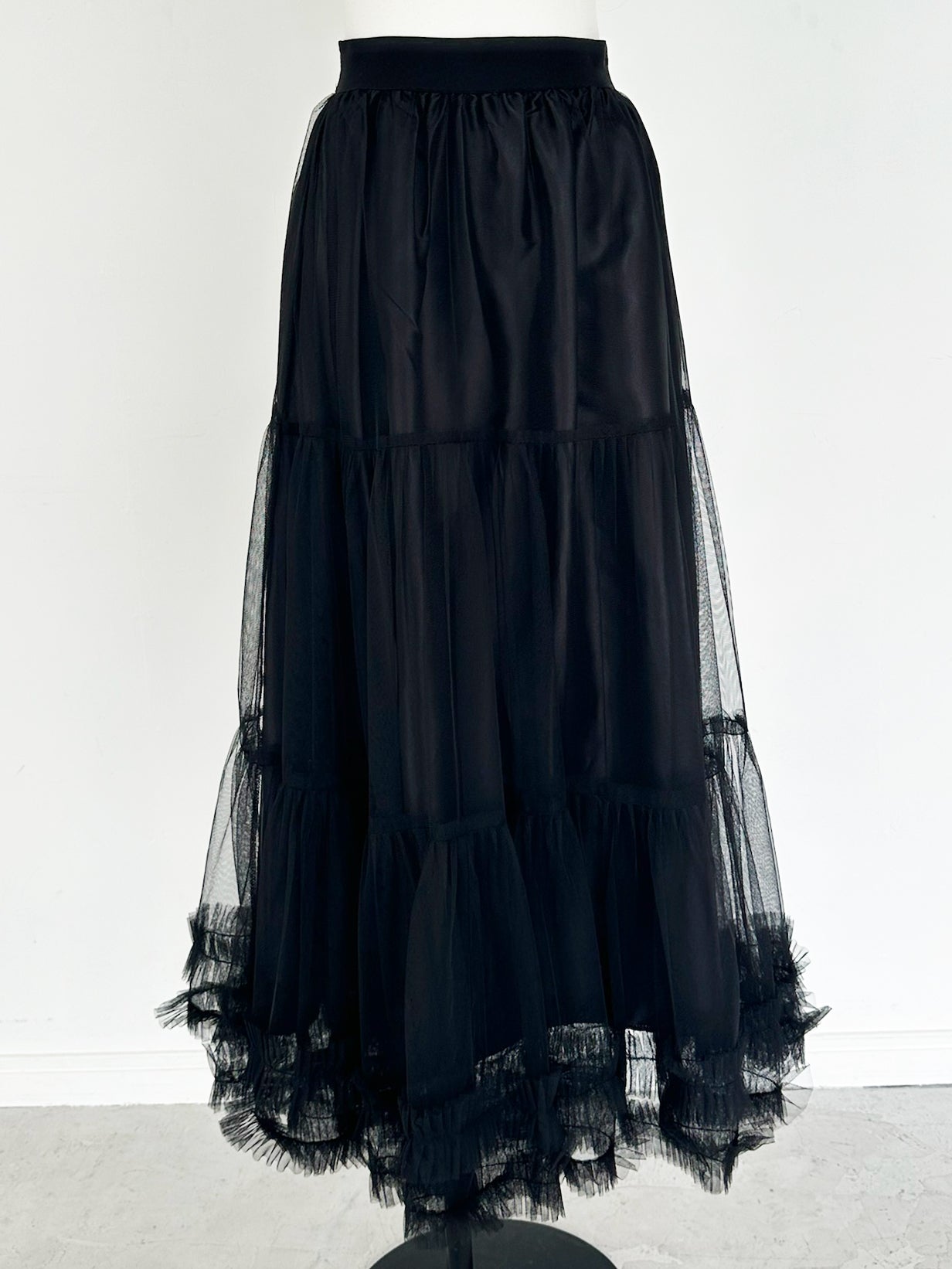 volume tulle flare skirt