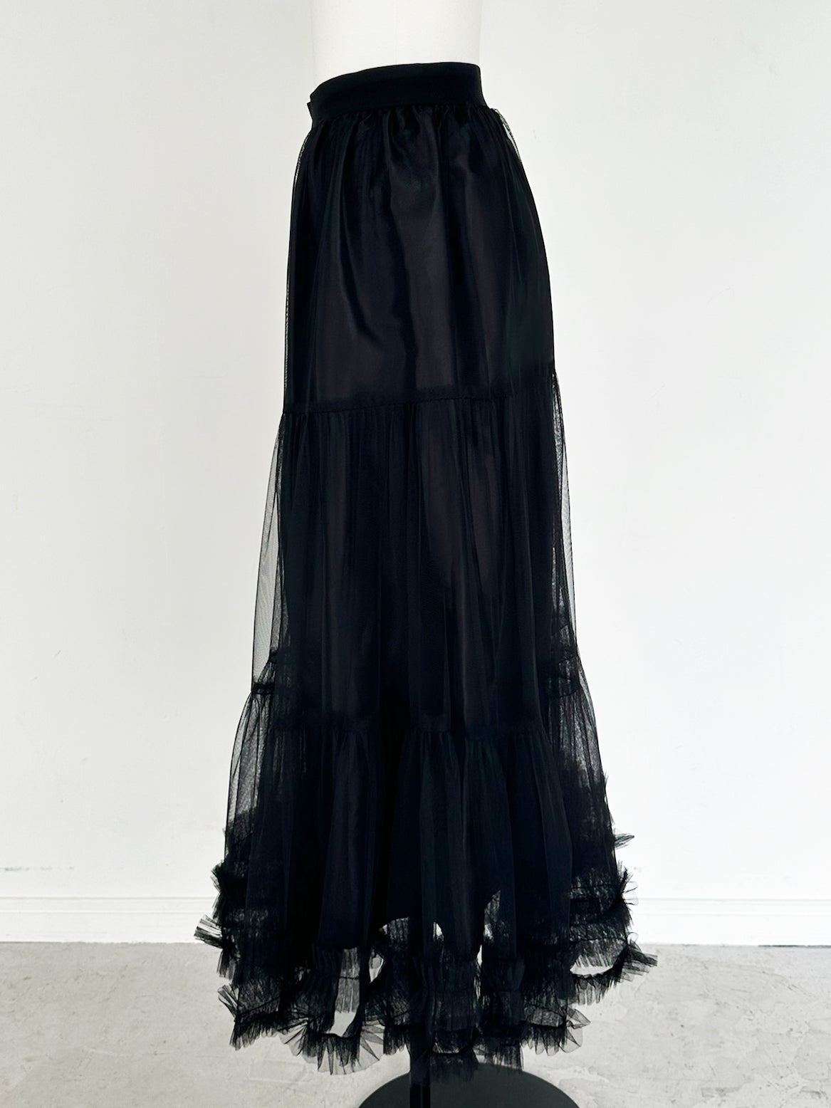 volume tulle flare skirt