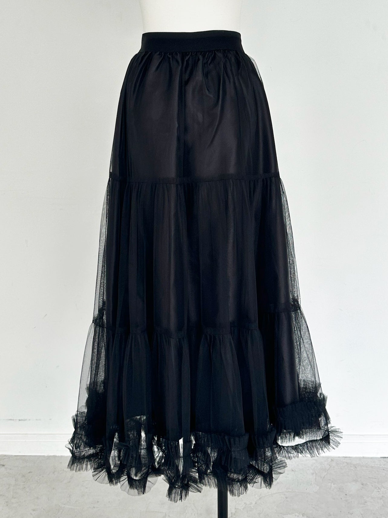 volume tulle flare skirt