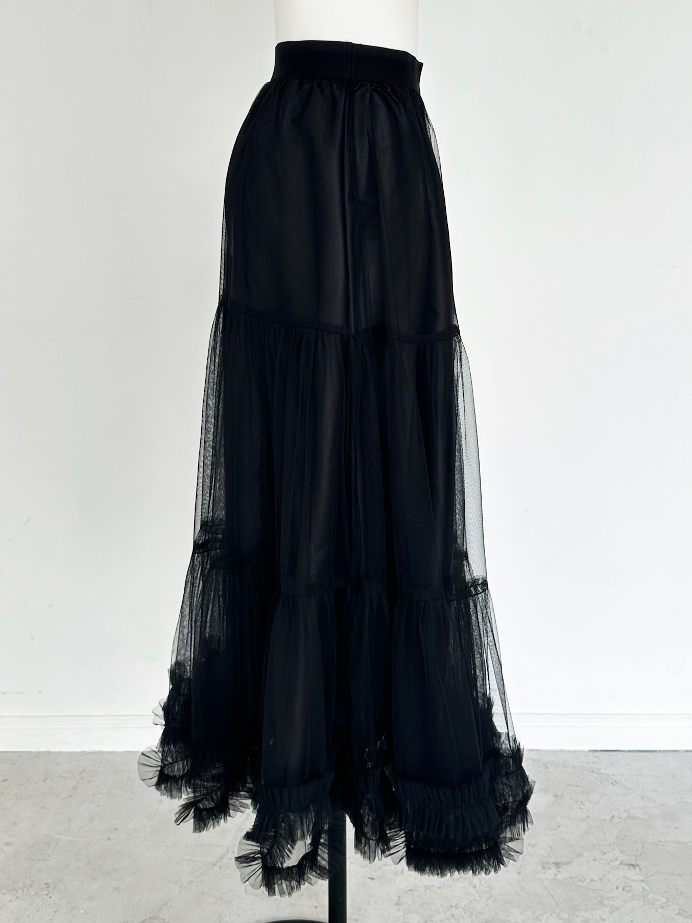 volume tulle flare skirt