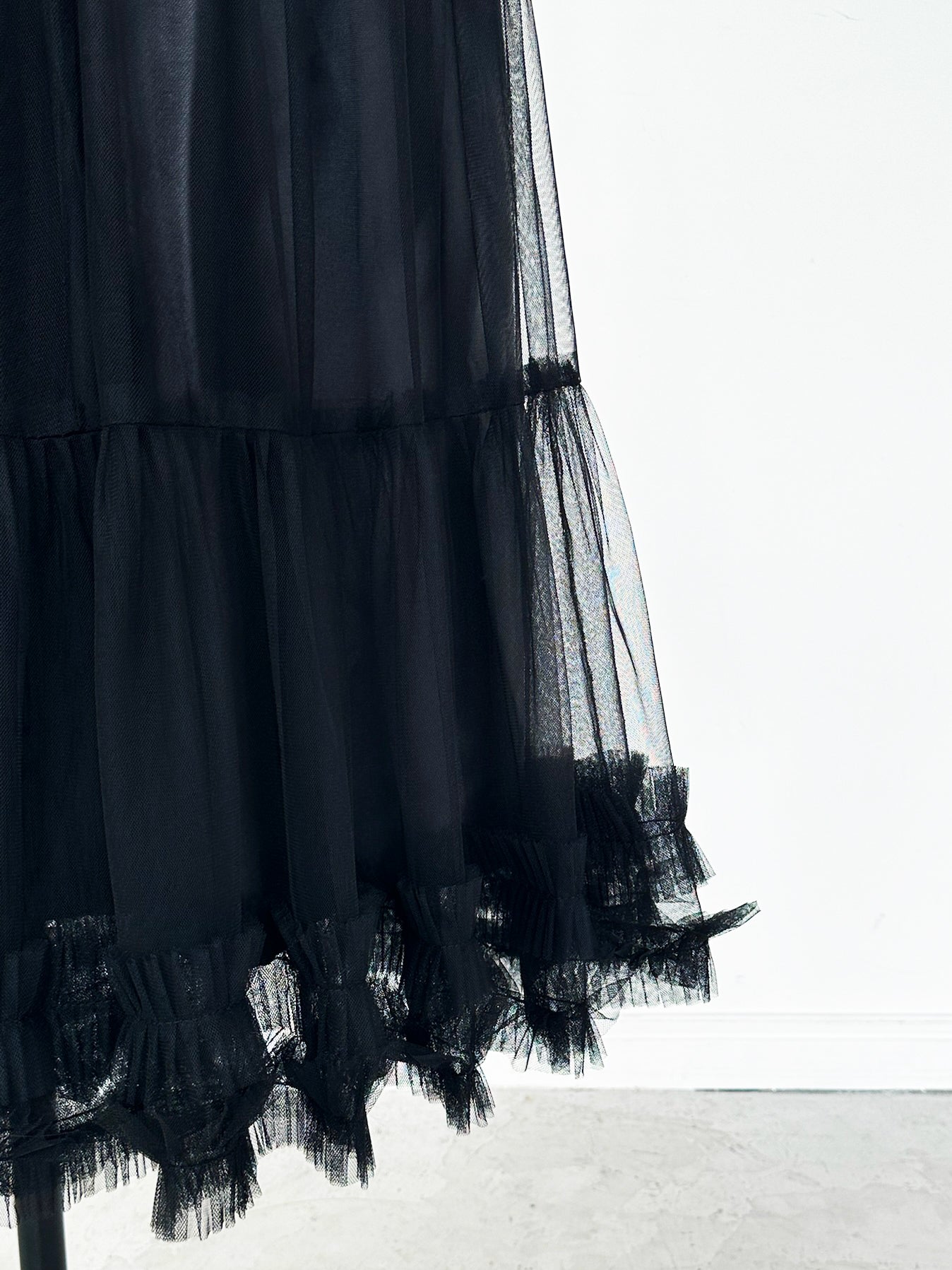 volume tulle flare skirt