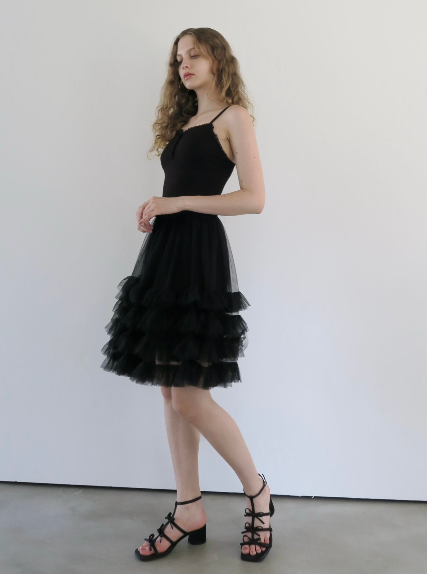 tulle mini cami dress