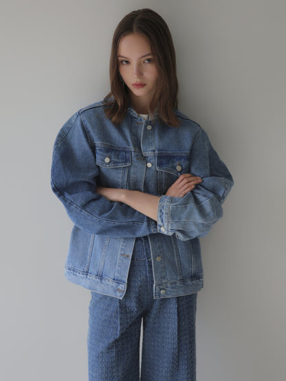 balloon sleeves denim jacket