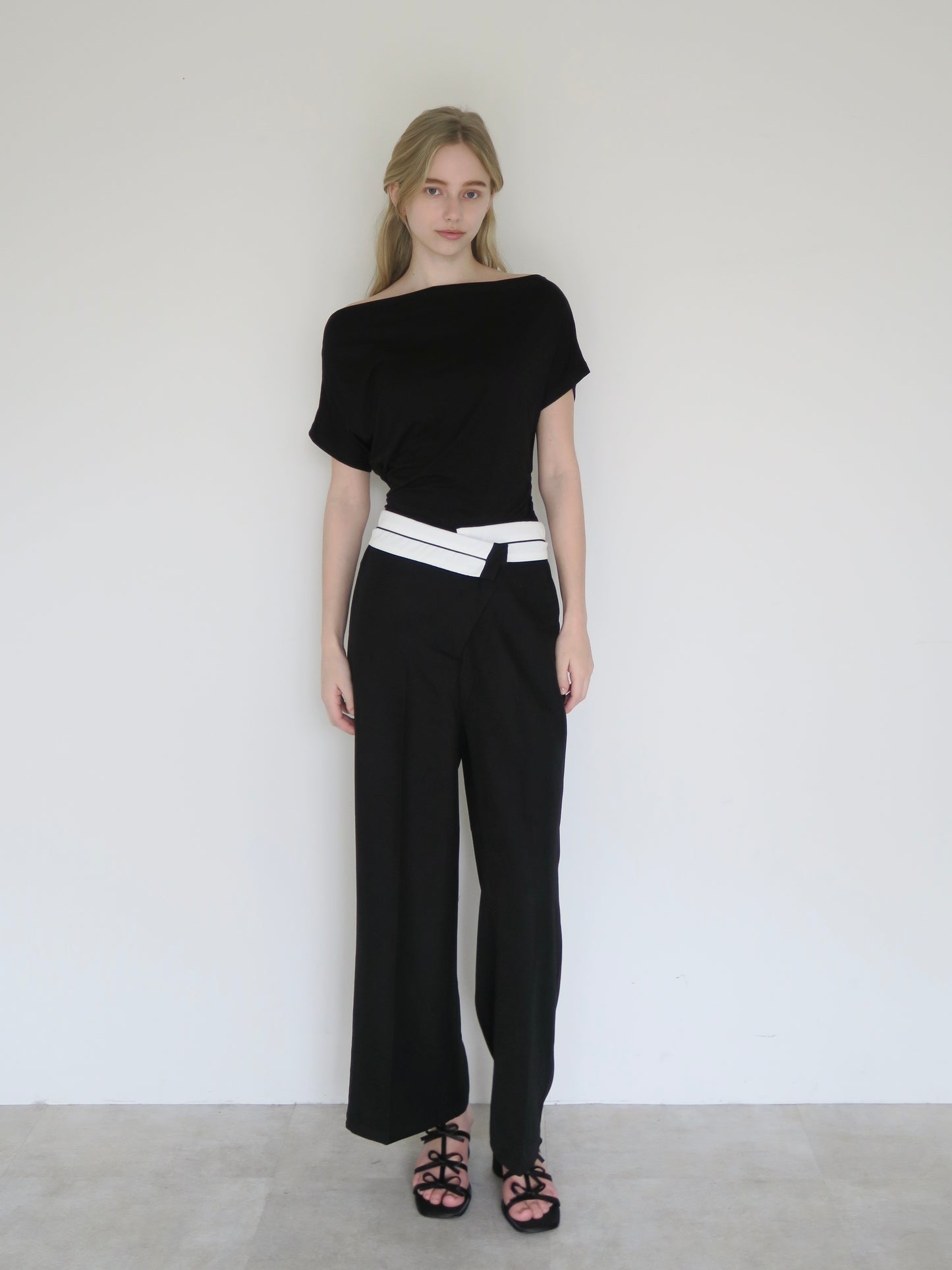 asymmetry belt wide slacks