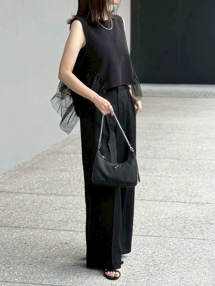 side tulle hem line vest