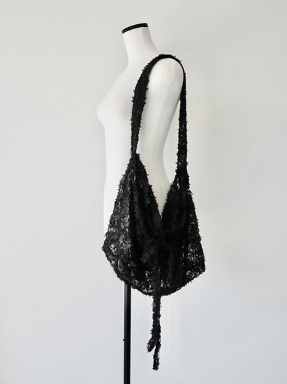 mesh frill tote bag
