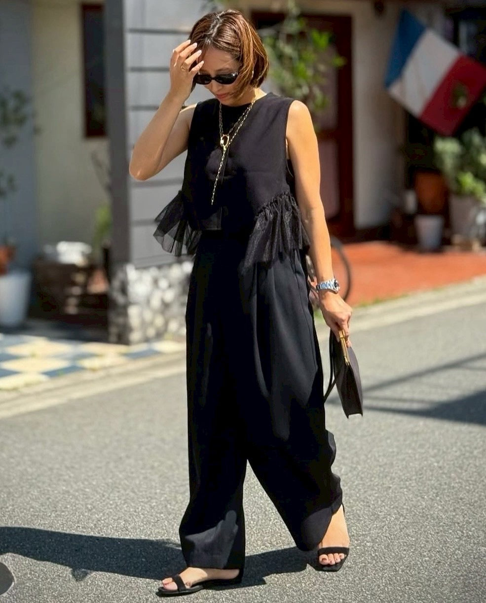 side tulle hem line vest