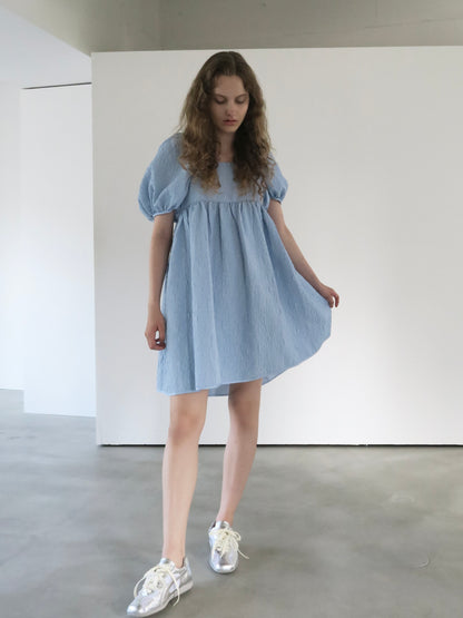 puff ribbon mini dress