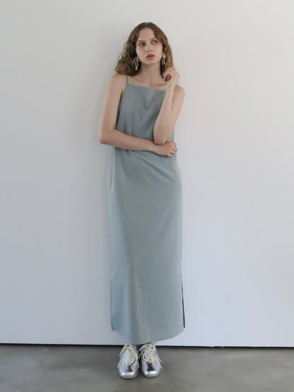 long straight slit cami dress