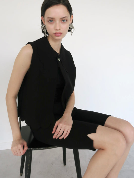 cloud collar open vest