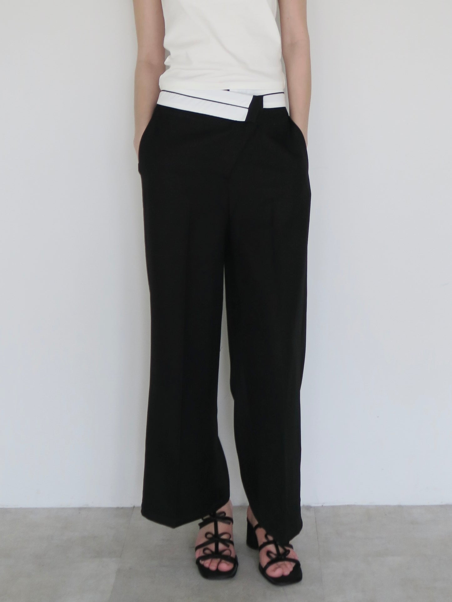 asymmetry belt wide slacks