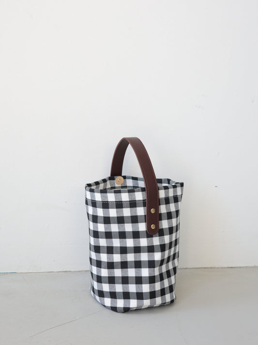 gingham hand bag