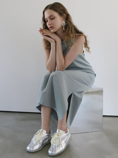long straight slit cami dress
