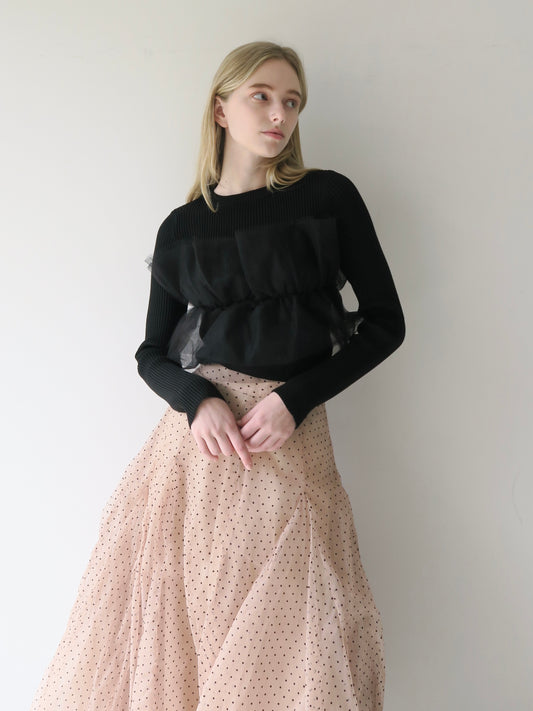 double tulle rib tops