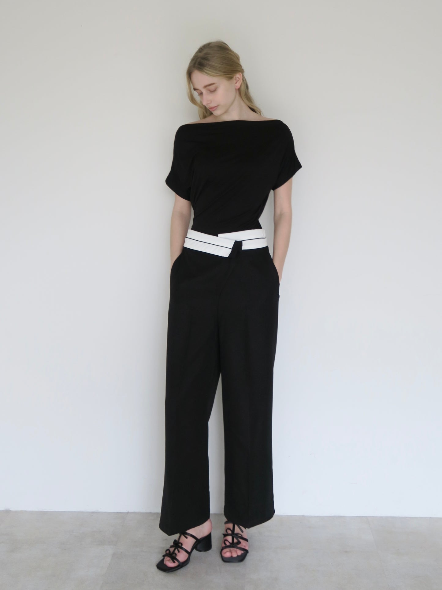asymmetry belt wide slacks