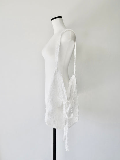 mesh frill tote bag