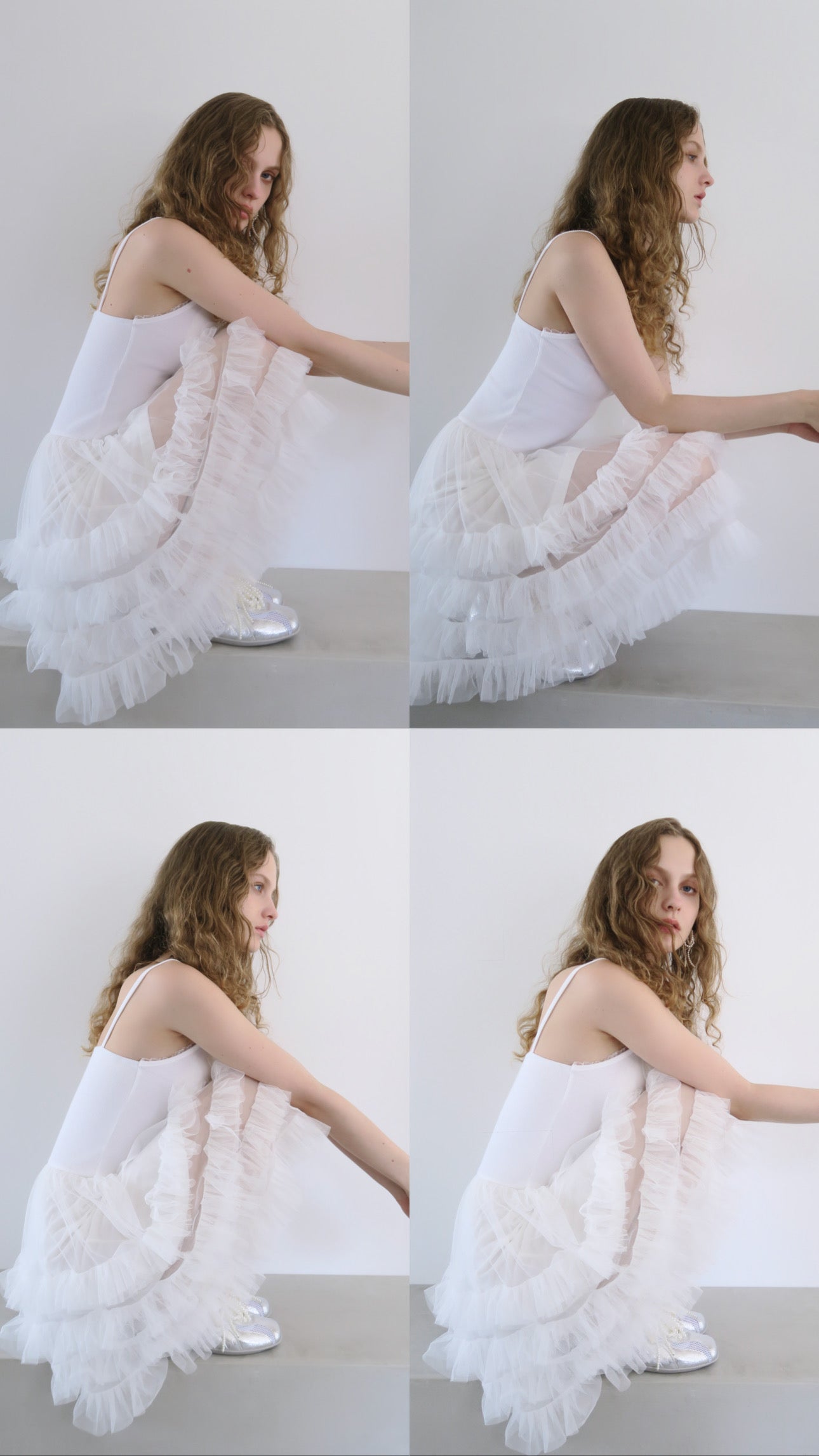 tulle mini cami dress