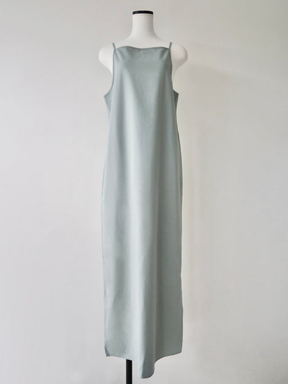 long straight slit cami dress