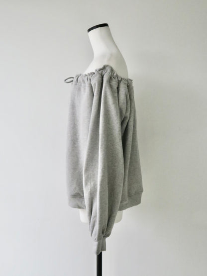 drawstring off shoulder pullover
